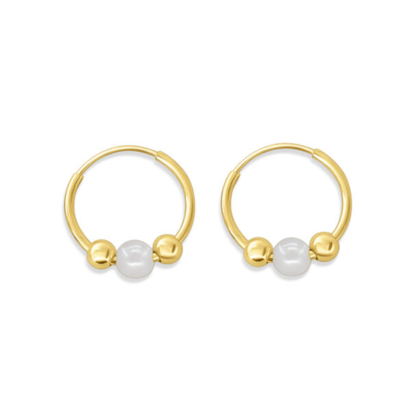 Bead & Pearl Hoop Earring
