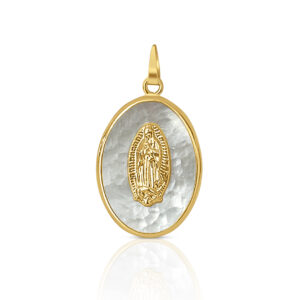 Oval Nacar Guadalupe Charm