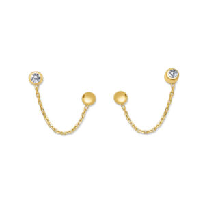 Double Piercing Chain 3mm Bezel