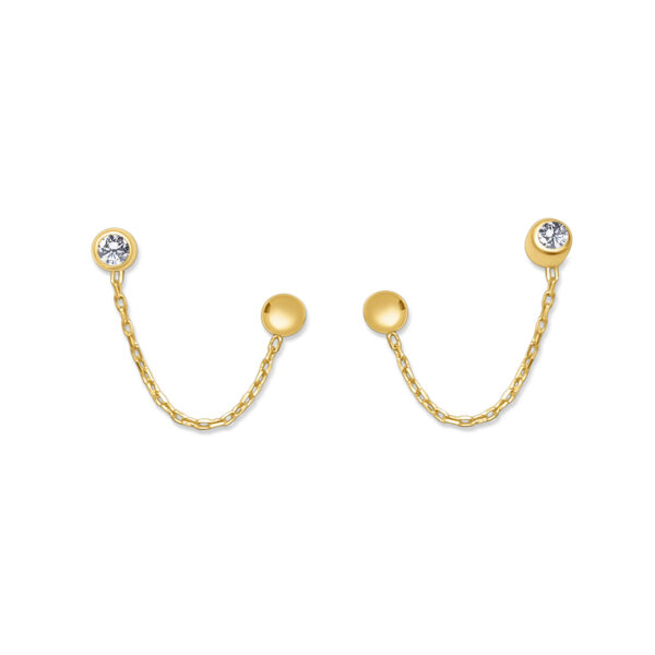 Double Piercing Chain 3mm Bezel