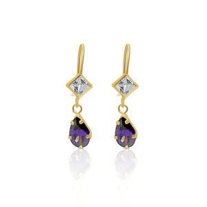 Bezel Square Wire Pear Drop Sm