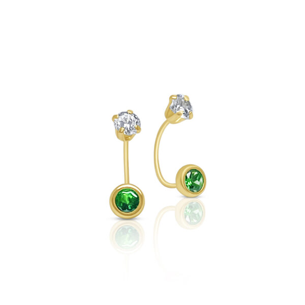 14K - Stud Rd 4mm Bezel