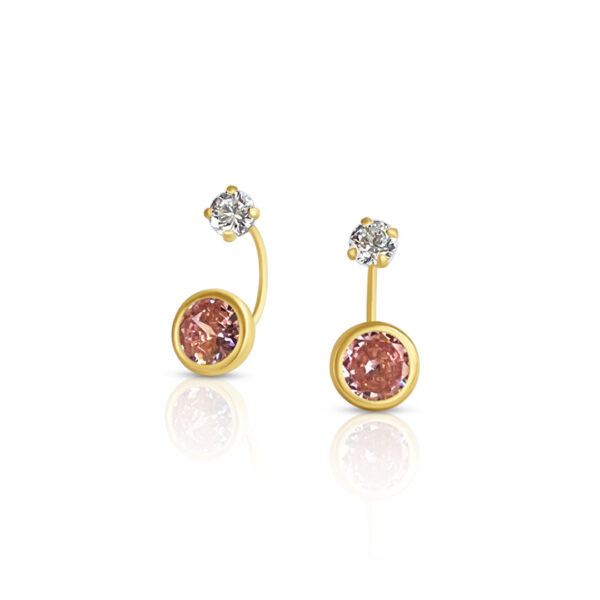 14K - Stud Rd 6mm Bezel