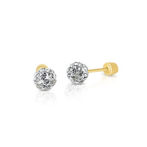 14K - Baby Crystal Ball Cz Stud