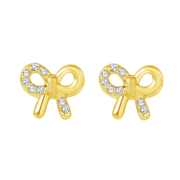 14K - Lg Satin Bow Cz Stud