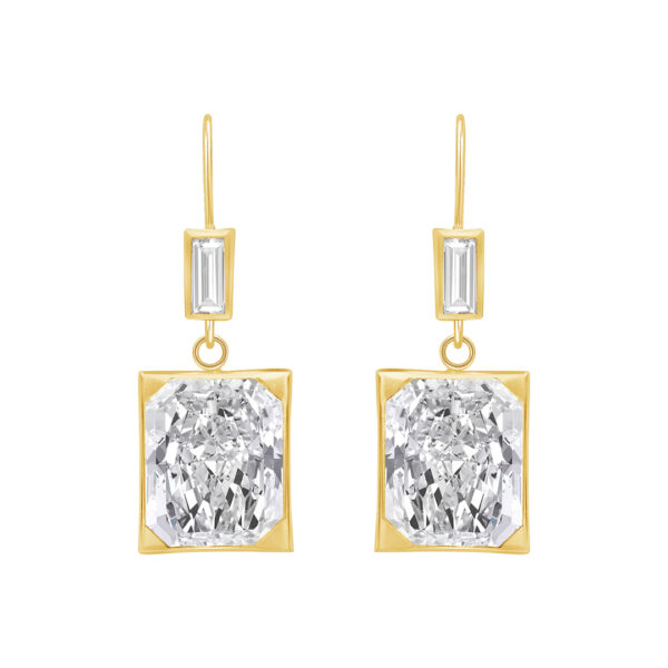 14K - Baguette Wire Octagon Bezel Drop
