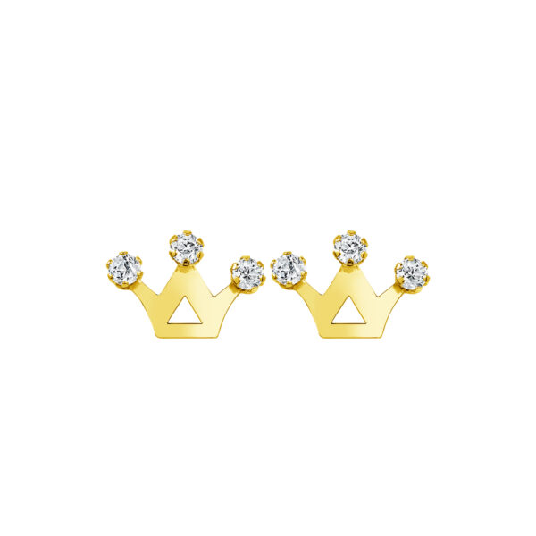 14K - Tiny Princess Cz Stud Crown