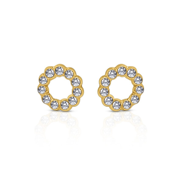 14K - Sm Crystal Circle Cz Stud