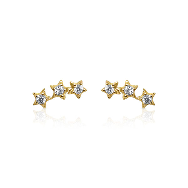 14K - Three Stars Cz Helix-Cartilage - Image 2
