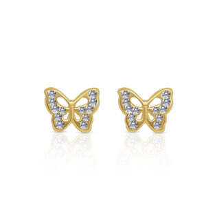 14K Cz Open Butterfly Stud