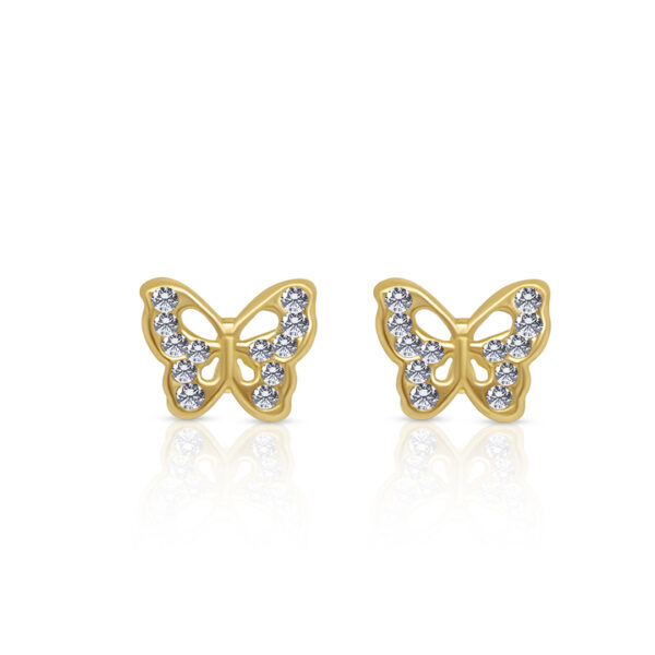 14K Cz Open Butterfly Stud