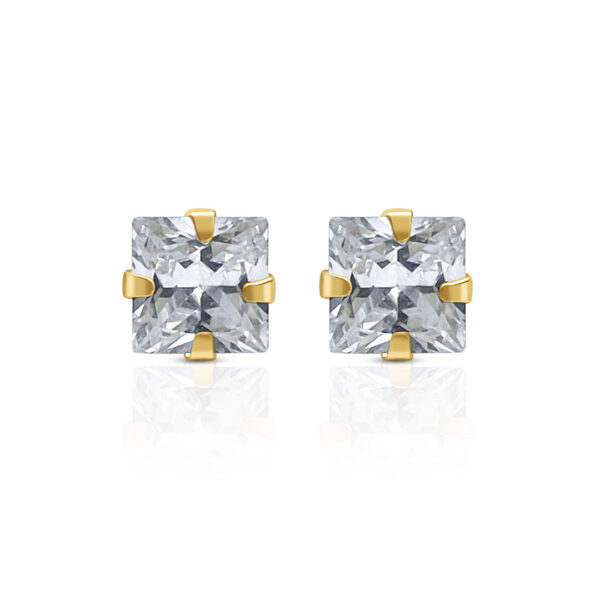 14K - Square 6mm Stud
