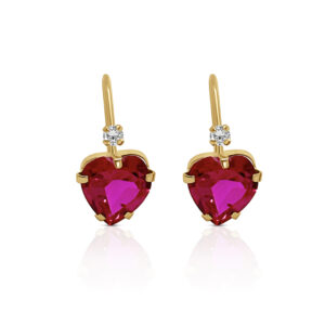 14K Royal Heart 7mm Wire Back
