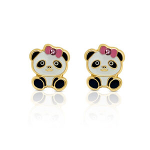 14K Panda Girl Stud