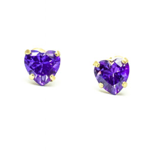 14K 5mm Cz Heart Stud