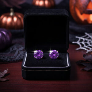 14K Purple CZ Studs