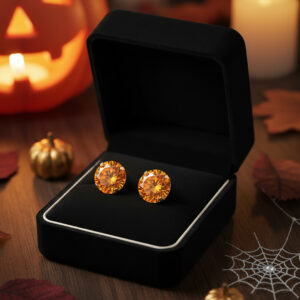 14K Orange CZ Studs