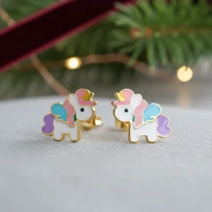 14K Pastel Pop Unicorn Studs