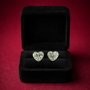 14K Gold Large Crystal Heart