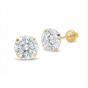 14K brilliant cubic zirconia stud