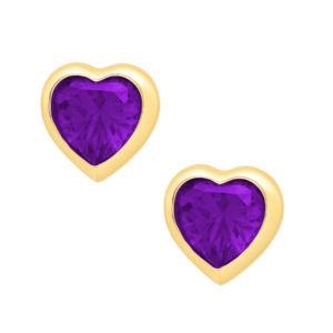 14K 5mm Heart Bezel Stud